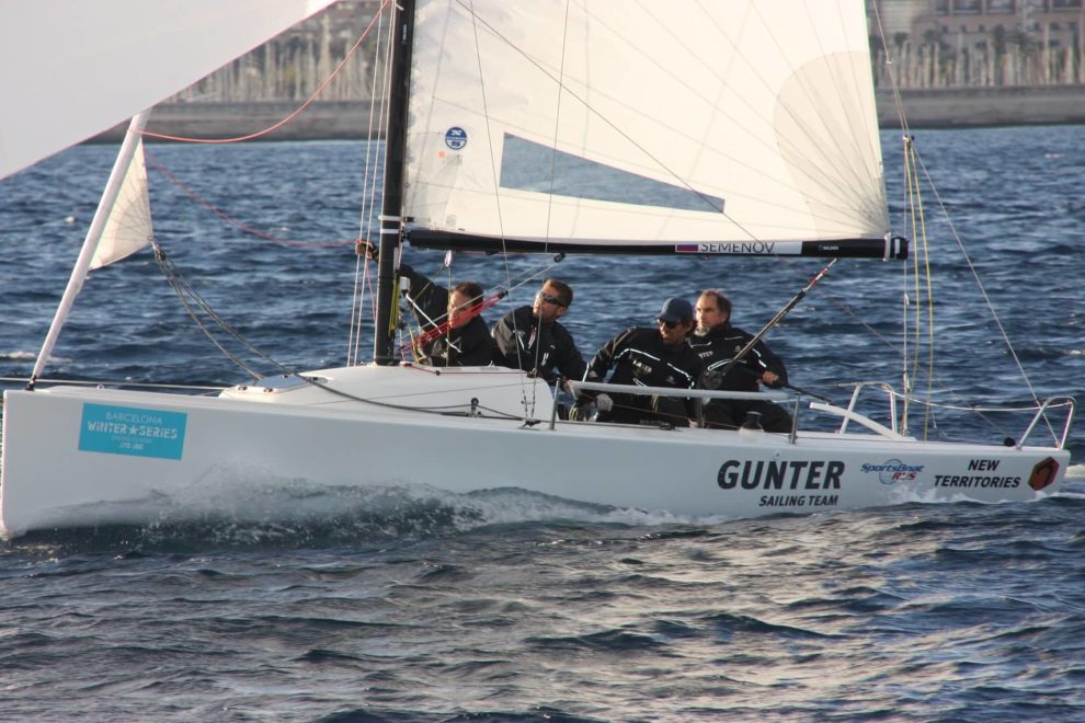 Gustavo Lima, Ruben Castells Sole, Lorenzo Vazquez y Javier Scherk navegando con el Gunter.