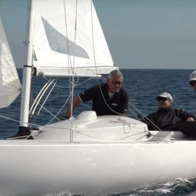 El Gunter en el aniversario de los 90 años de la clase Dragon en San Remo